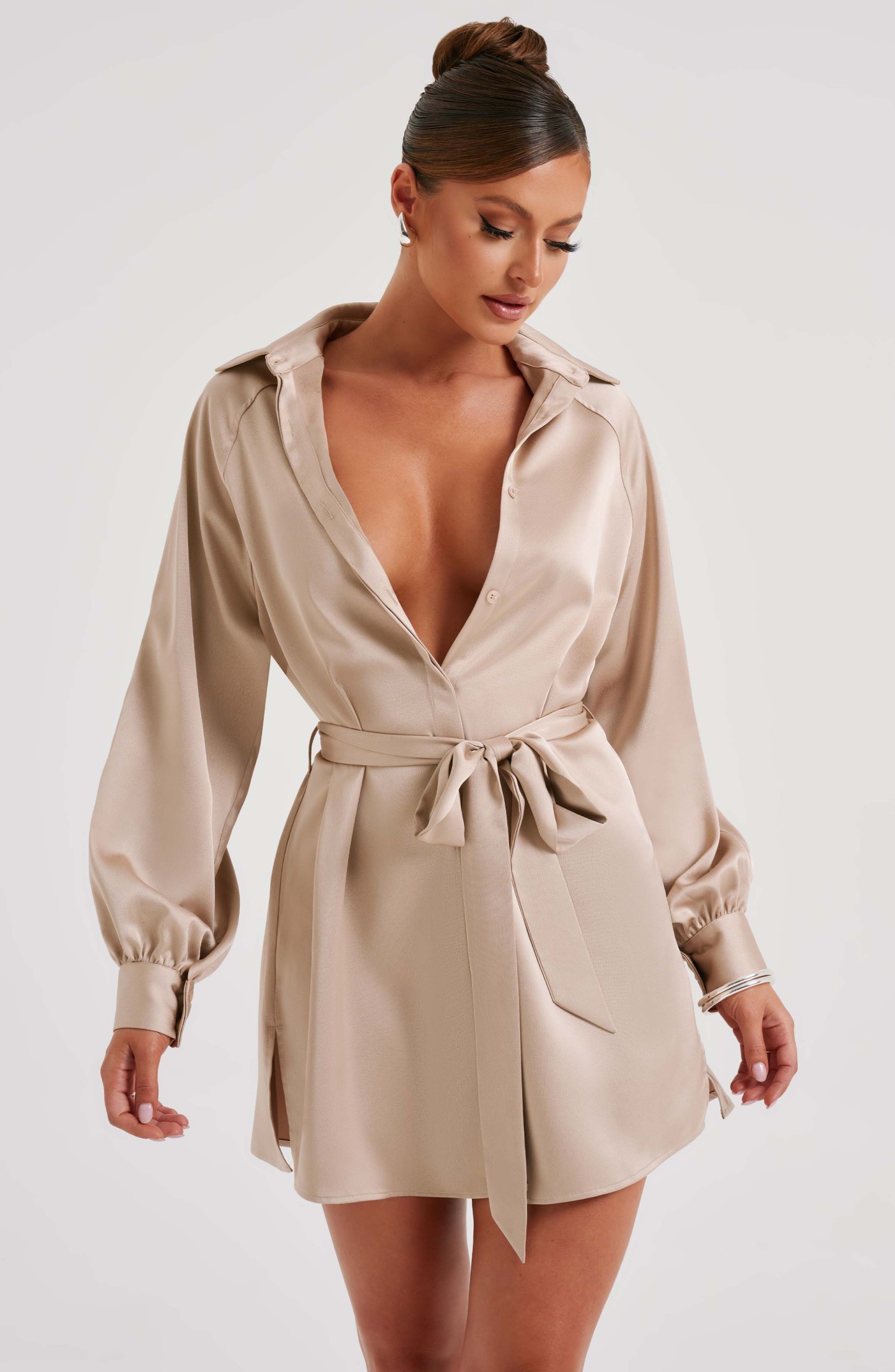 Kara Mini Dress - Champagne-My Top Dress.All Rights Reserved