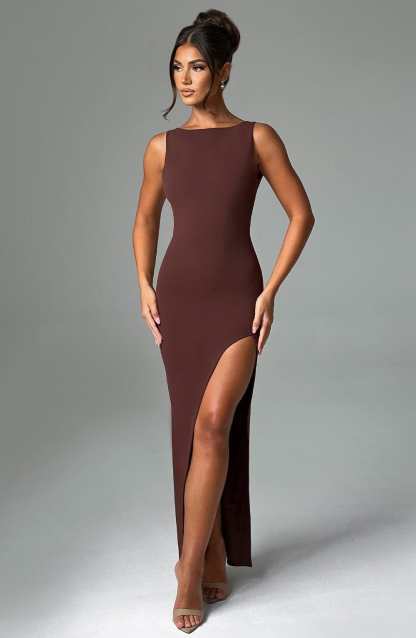 Kassandra Maxi Dress - Chocolate-My Top Dress.All Rights Reserved