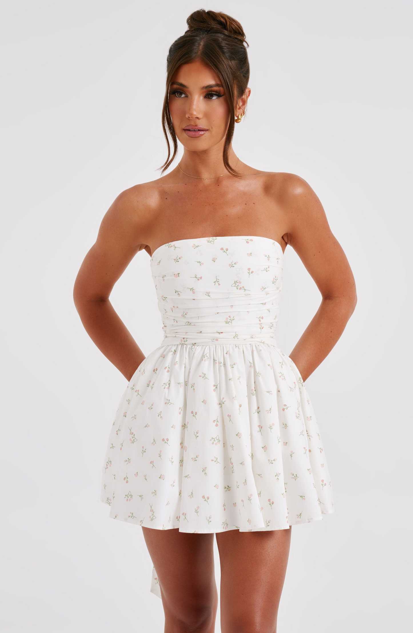 Katrina Mini Dress - Blush Floral Print-My Top Dress.All Rights Reserved