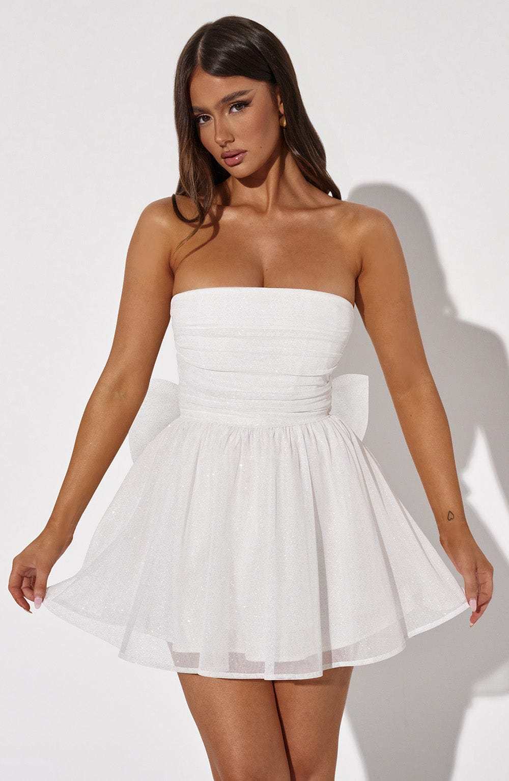 Katrina Mini Dress - Ivory Sparkle-My Top Dress.All Rights Reserved