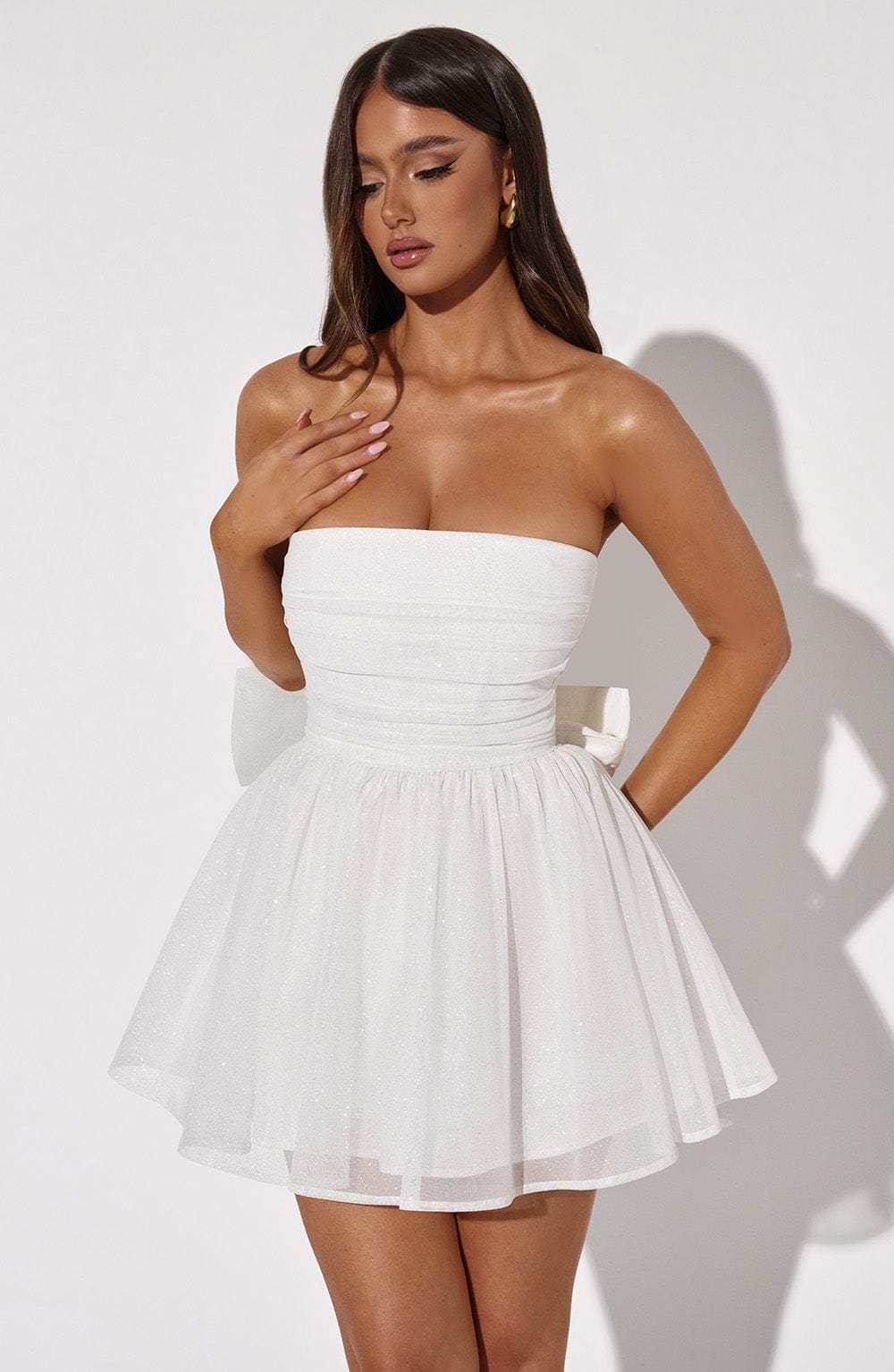 Katrina Mini Dress - Ivory Sparkle-My Top Dress.All Rights Reserved