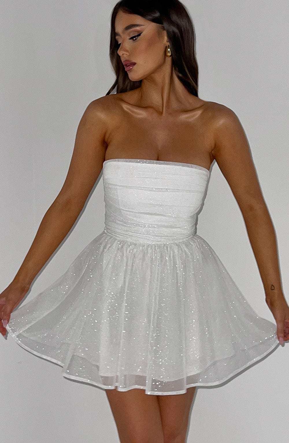 Katrina Mini Dress - Ivory Sparkle-My Top Dress.All Rights Reserved