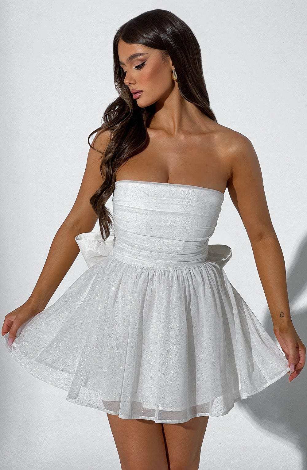 Katrina Mini Dress - Ivory Sparkle-My Top Dress.All Rights Reserved