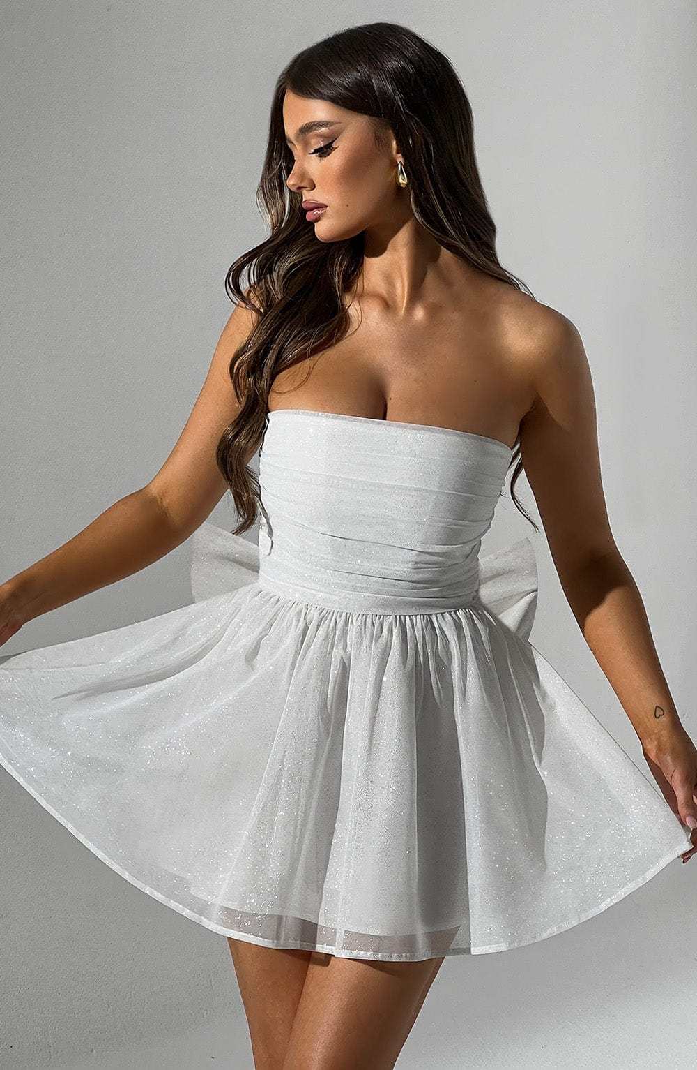 Katrina Mini Dress - Ivory Sparkle-My Top Dress.All Rights Reserved