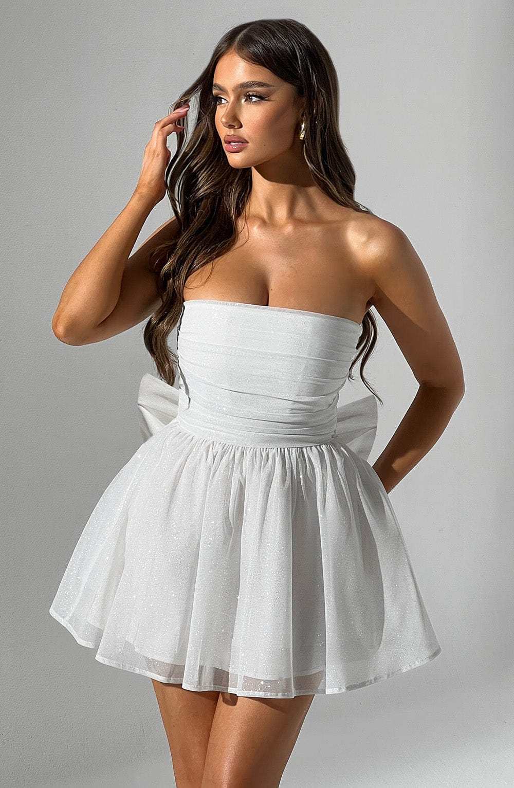 Katrina Mini Dress - Ivory Sparkle-My Top Dress.All Rights Reserved