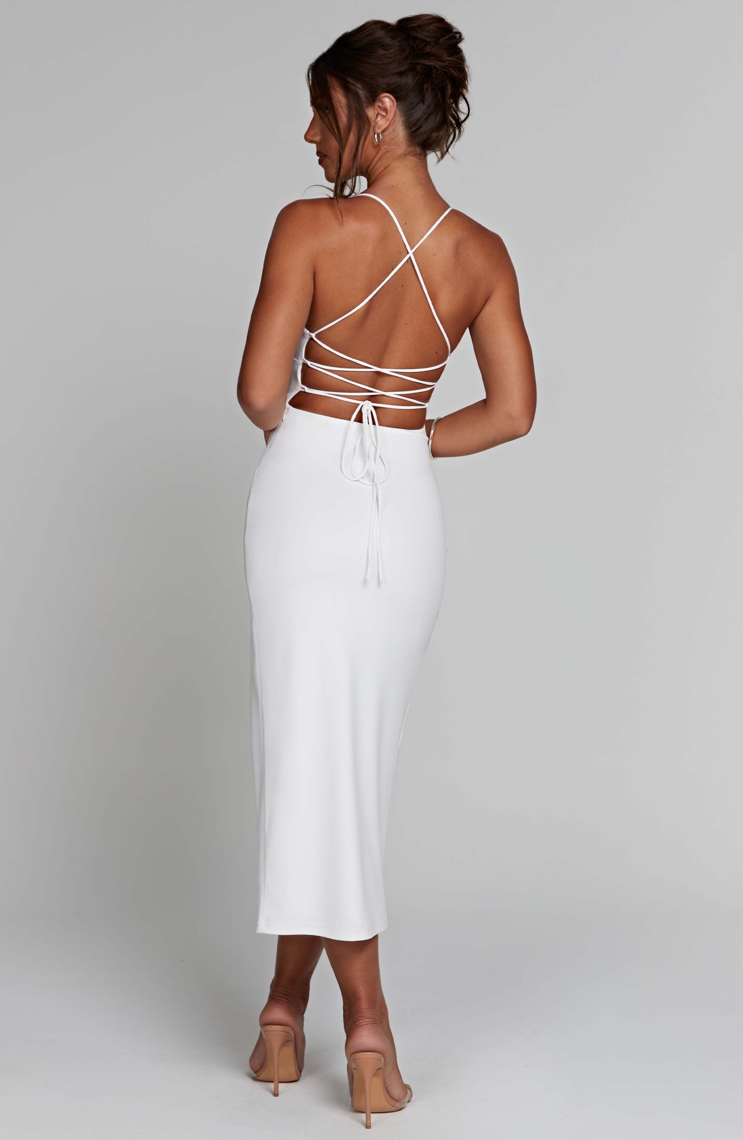 Kiana Midi Dress - White-My Top Dress.All Rights Reserved