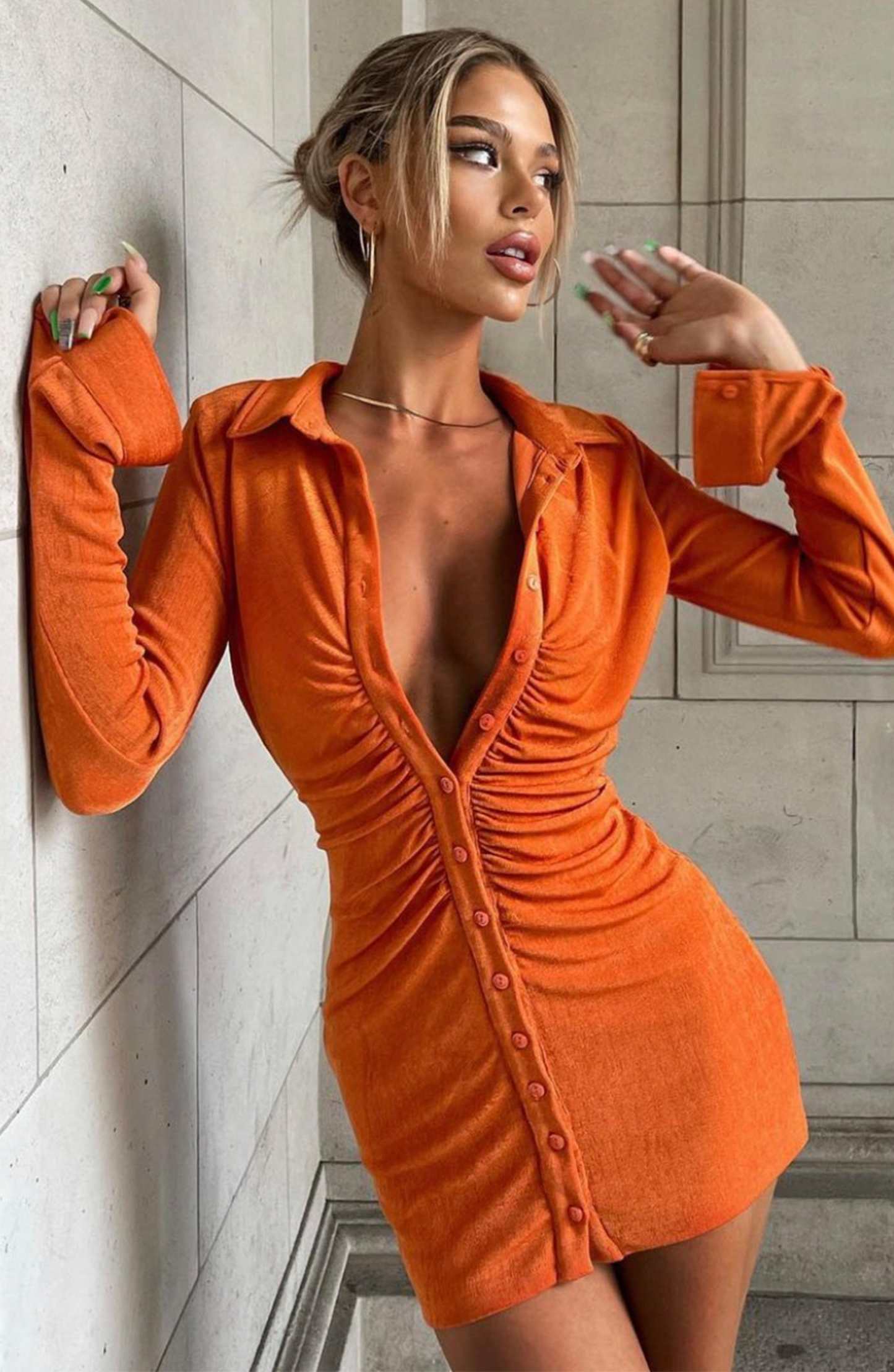 Kyesha Mini Dress - Apricot-My Top Dress.All Rights Reserved