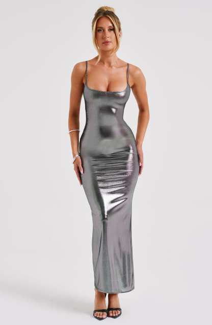 Kyranni Maxi Dress - Gunmetal-My Top Dress.All Rights Reserved