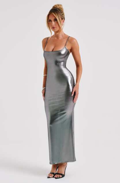 Kyranni Maxi Dress - Gunmetal-My Top Dress.All Rights Reserved