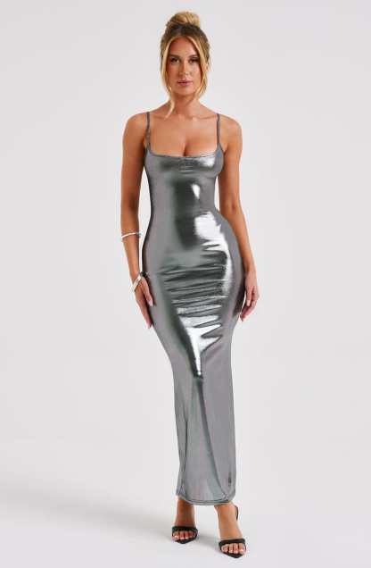 Kyranni Maxi Dress - Gunmetal-My Top Dress.All Rights Reserved
