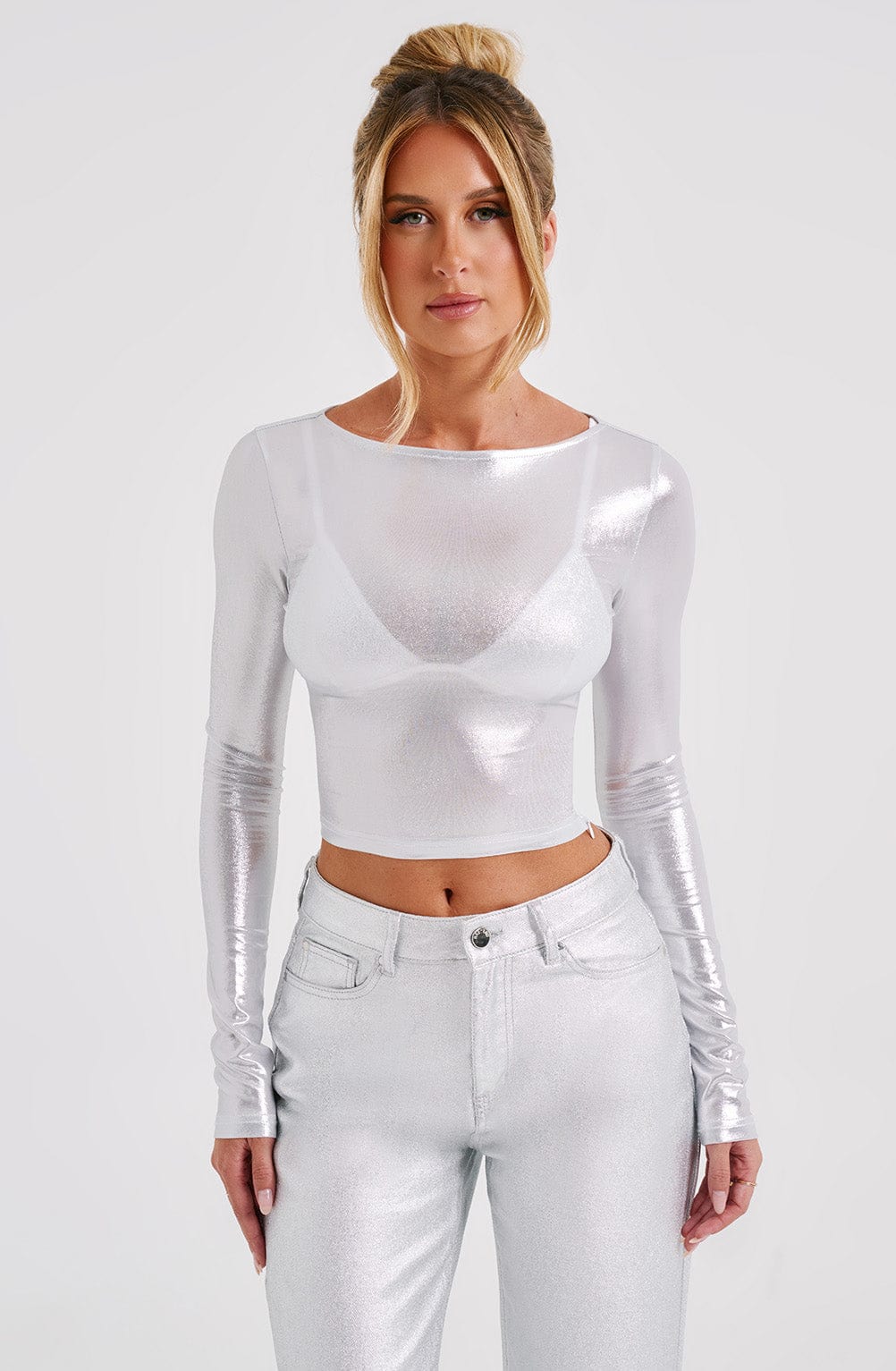 Kyranni Top - Silver-My Top Dress.All Rights Reserved