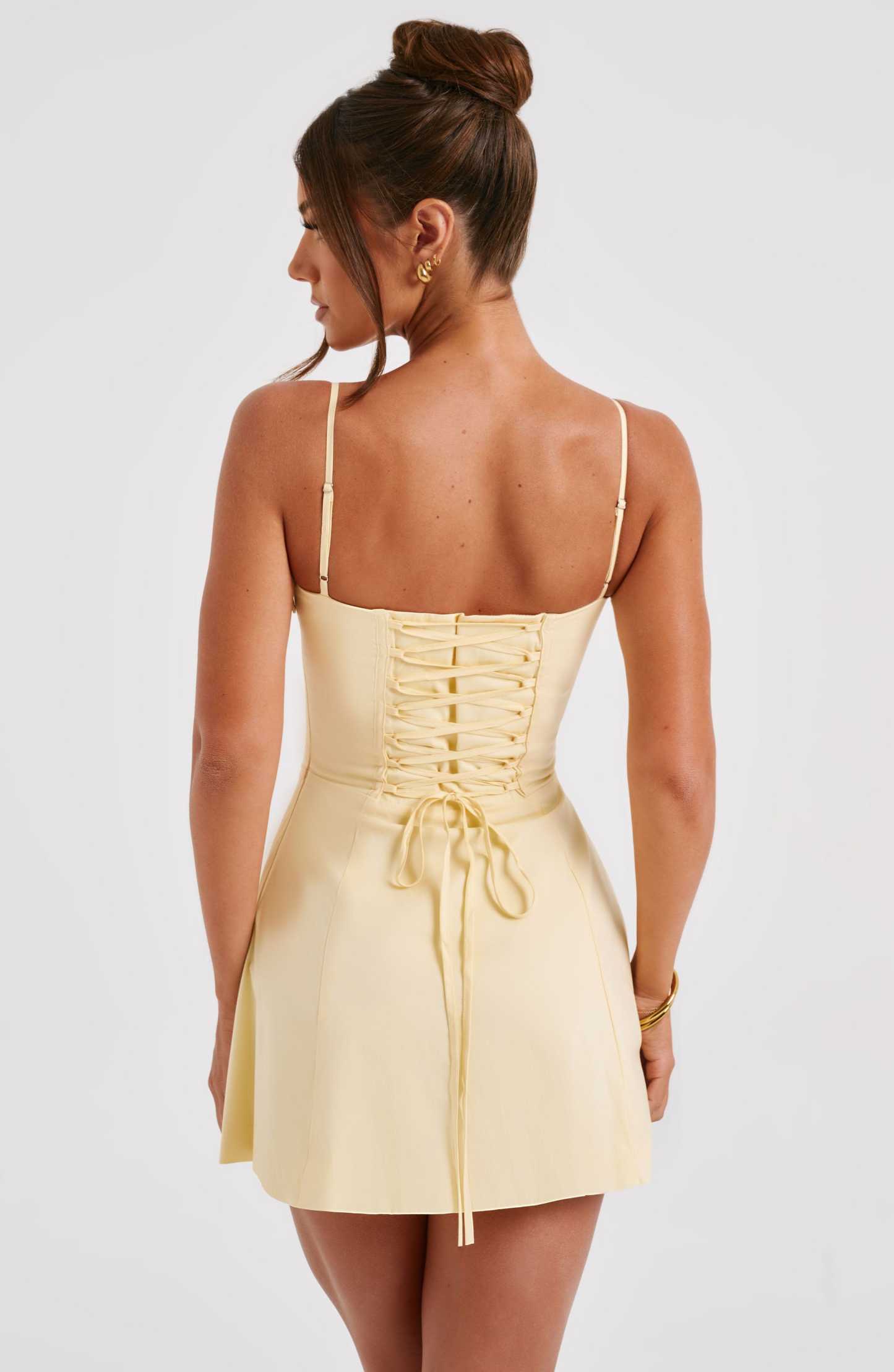 Lacey Mini Dress - Lemon-My Top Dress.All Rights Reserved