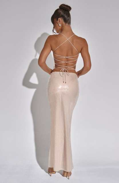 Larisa Maxi Skirt - Nude-My Top Dress.All Rights Reserved