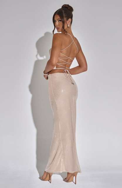 Larisa Maxi Skirt - Nude-My Top Dress.All Rights Reserved