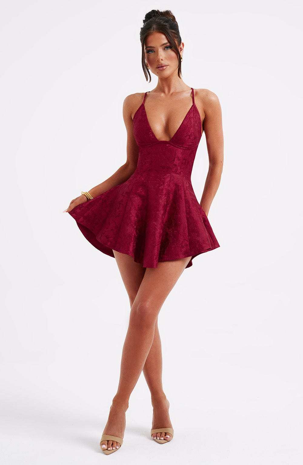 Leila Playsuit - Red-My Top Dress.All Rights Reserved