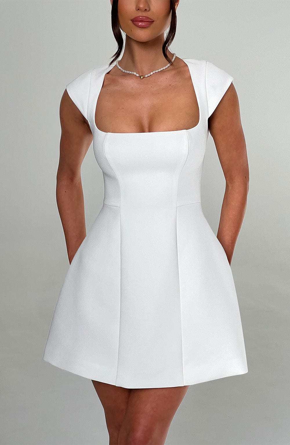 Lena Mini Dress - Ivory-My Top Dress.All Rights Reserved