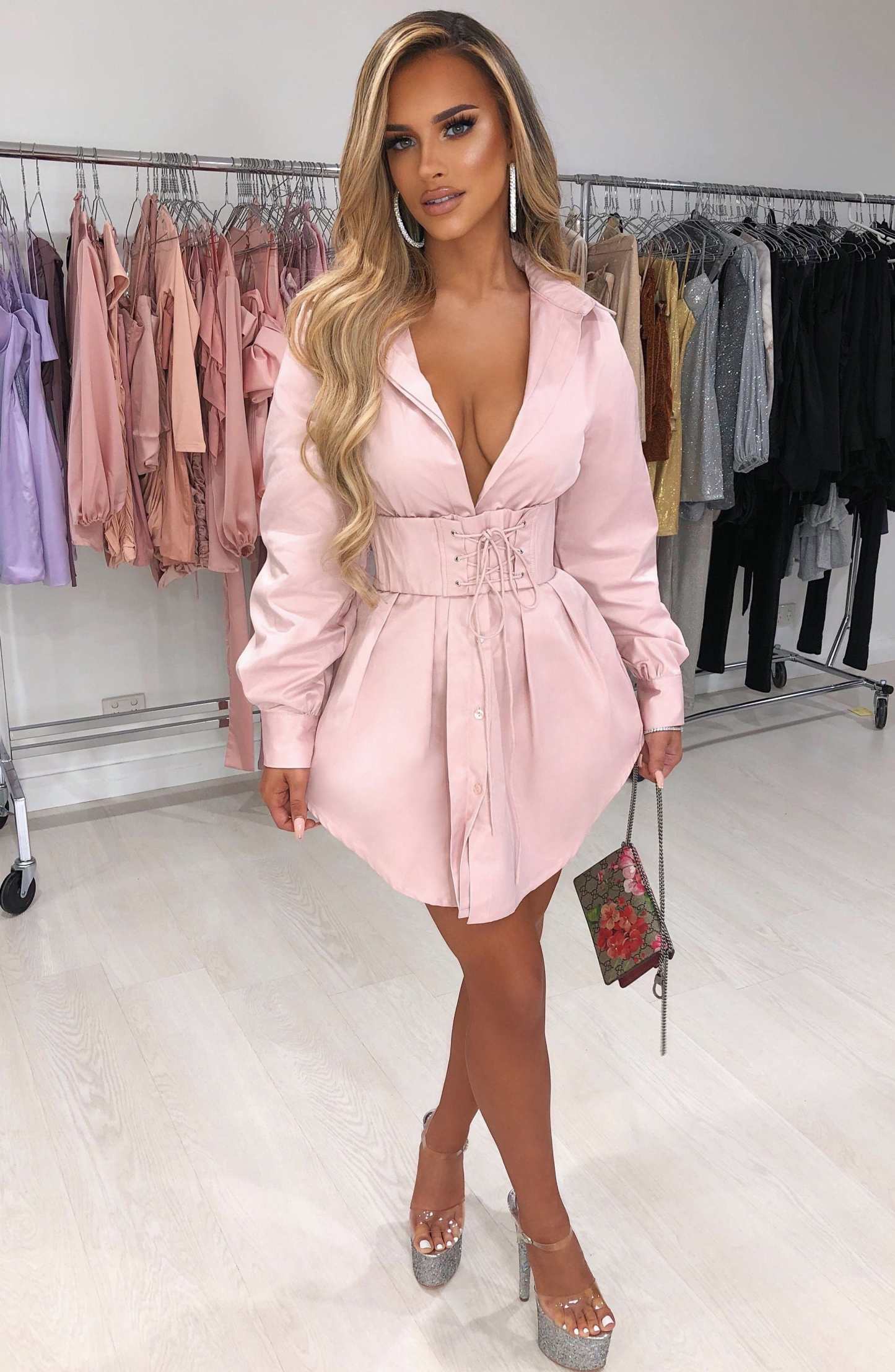 Lenette Shirt Dress - Dusty Pink-My Top Dress.All Rights Reserved