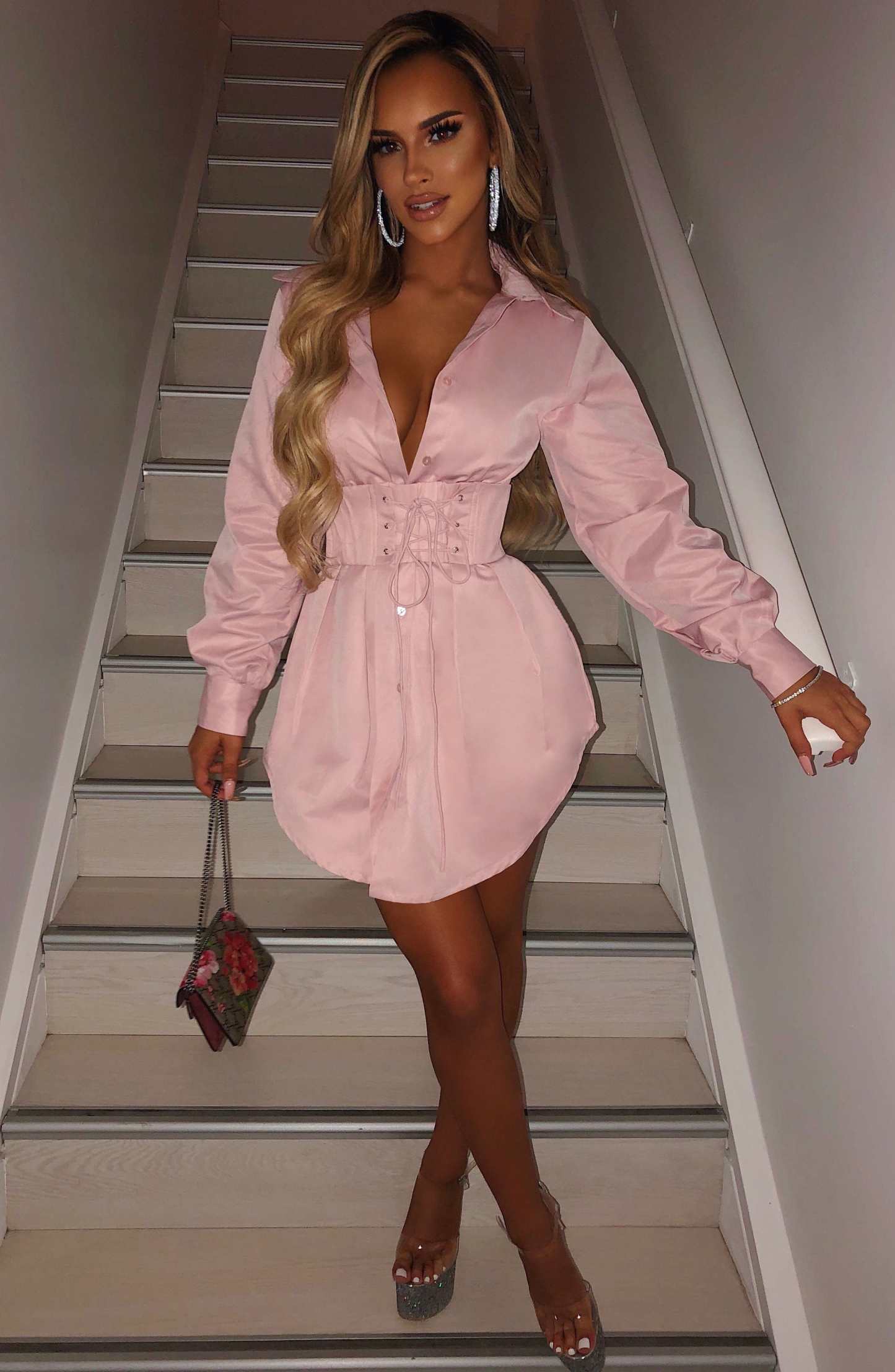 Lenette Shirt Dress - Dusty Pink-My Top Dress.All Rights Reserved