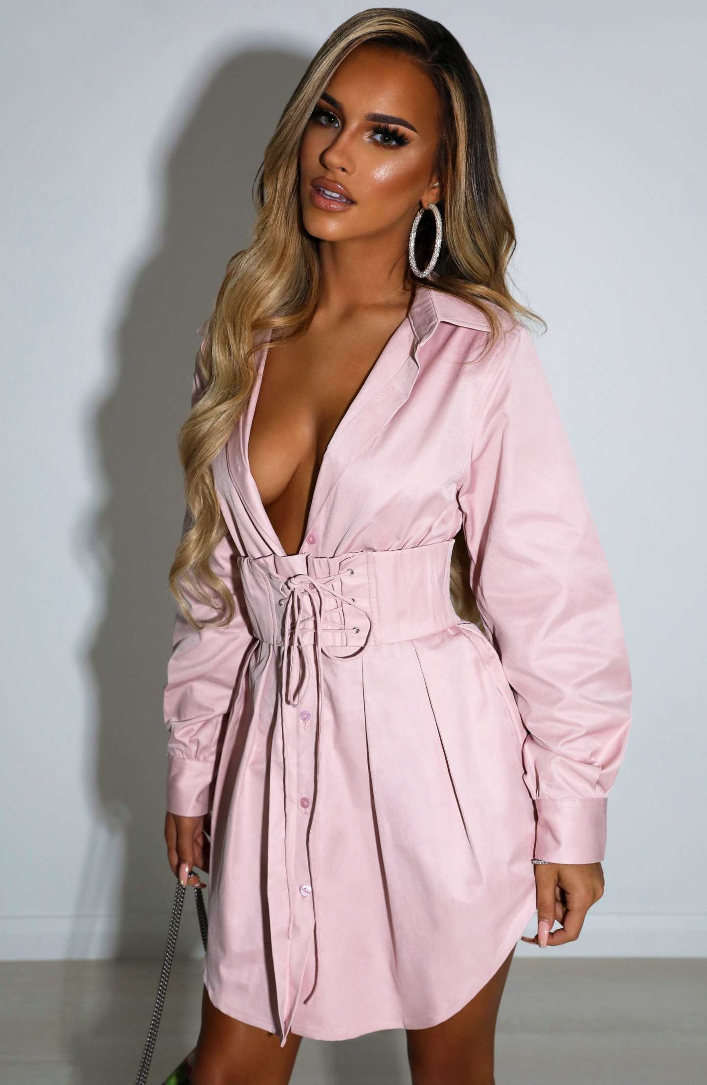 Lenette Shirt Dress - Dusty Pink-My Top Dress.All Rights Reserved