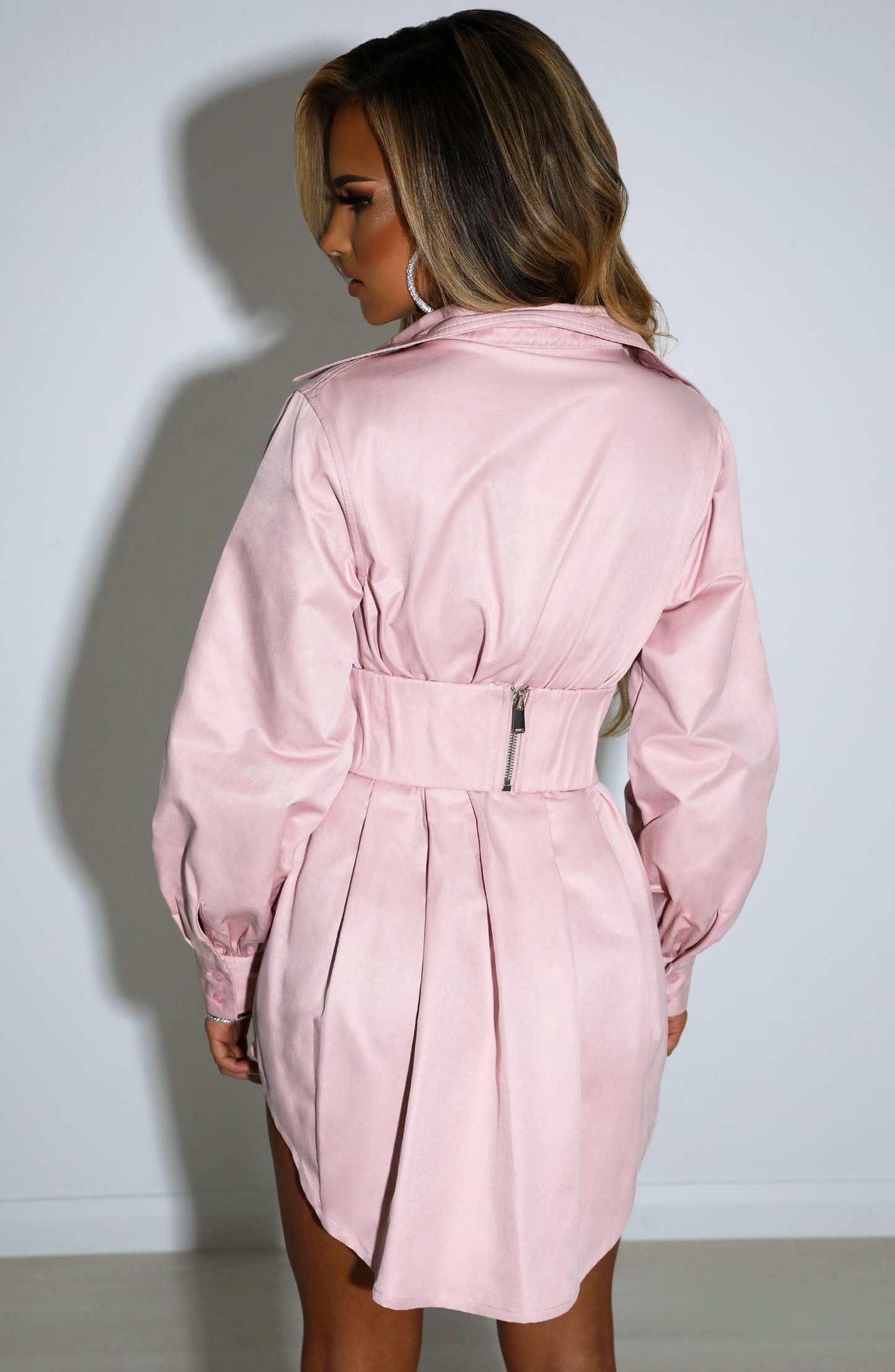 Lenette Shirt Dress - Dusty Pink-My Top Dress.All Rights Reserved