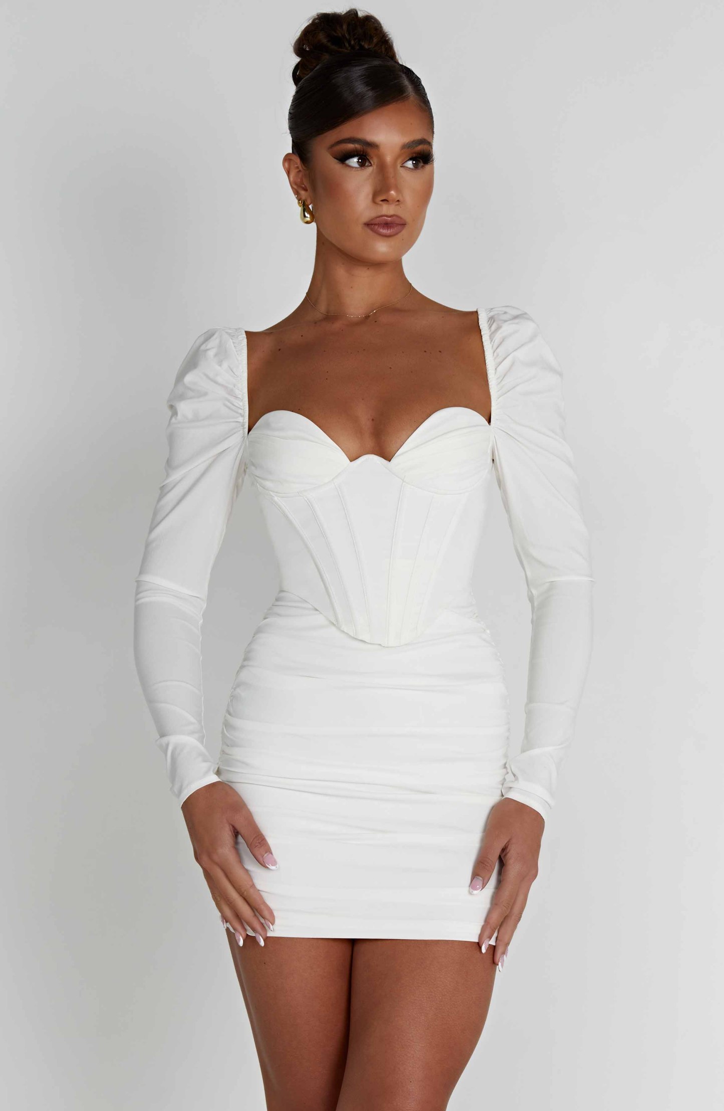 Louise Mini Dress - White-My Top Dress.All Rights Reserved