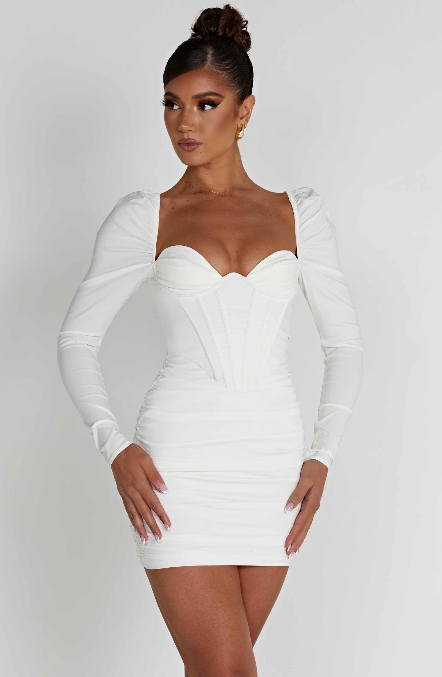 Louise Mini Dress - White-My Top Dress.All Rights Reserved