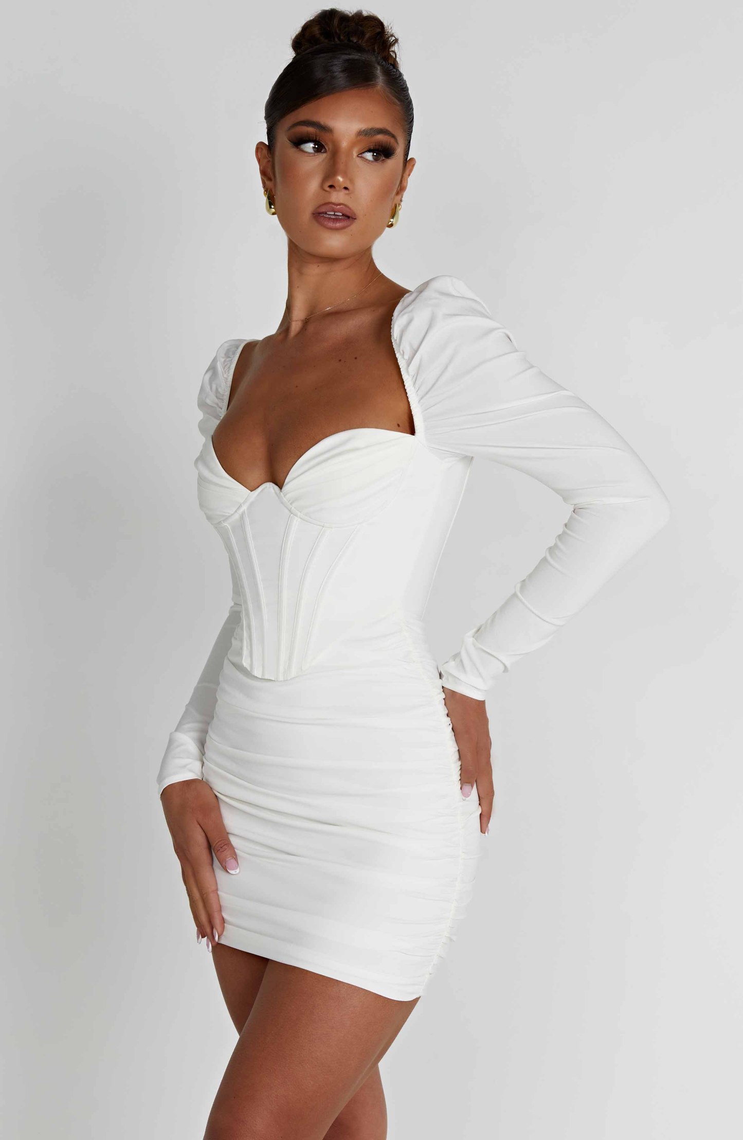 Louise Mini Dress - White-My Top Dress.All Rights Reserved