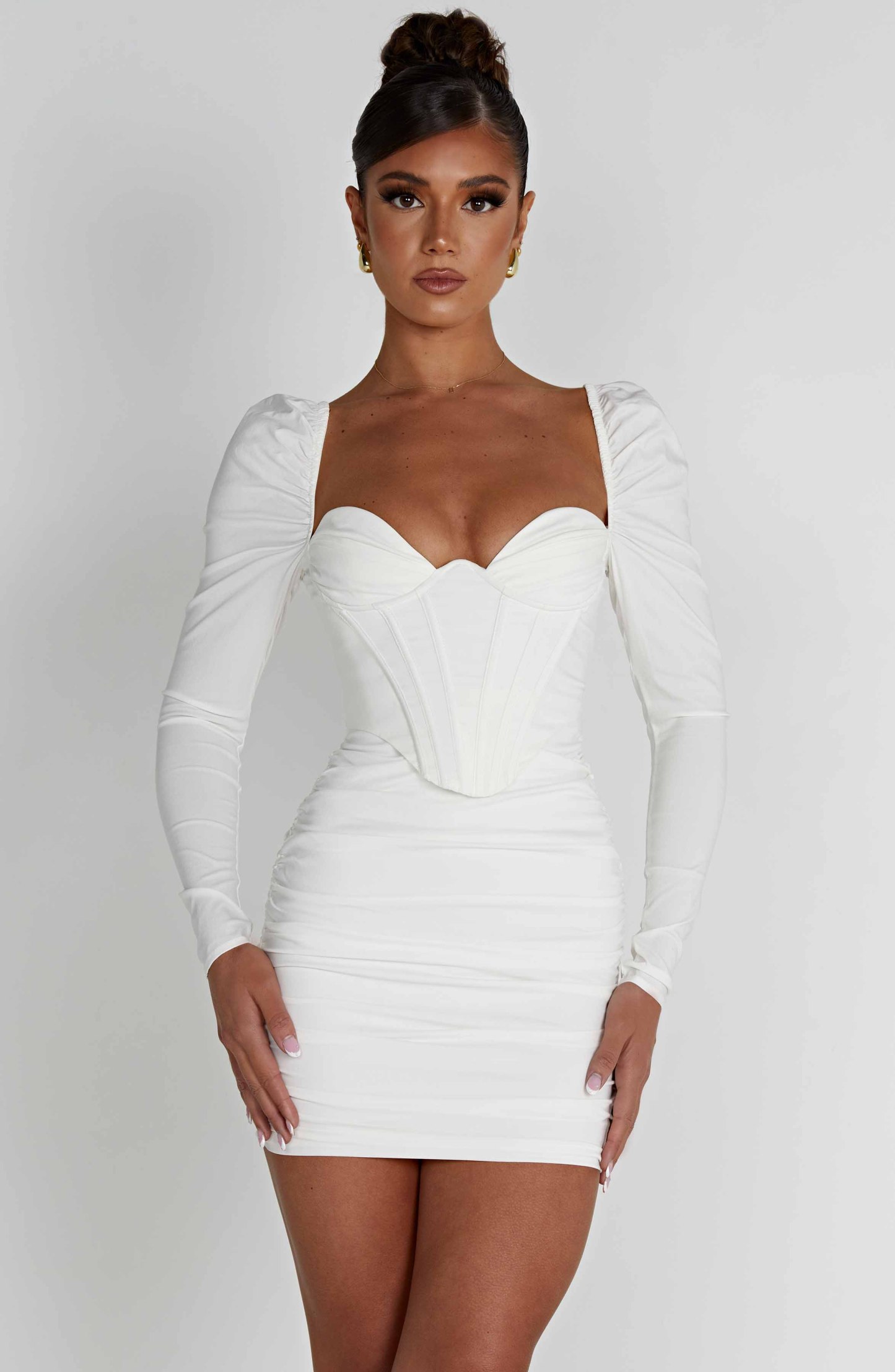 Louise Mini Dress - White-My Top Dress.All Rights Reserved