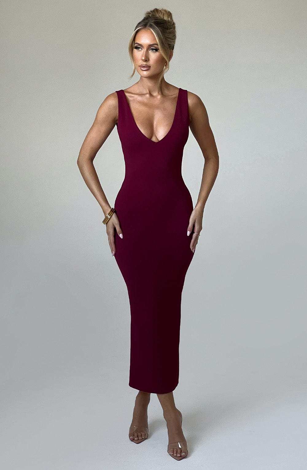 Lucinda Midi Dress - Burgundy-My Top Dress.All Rights Reserved