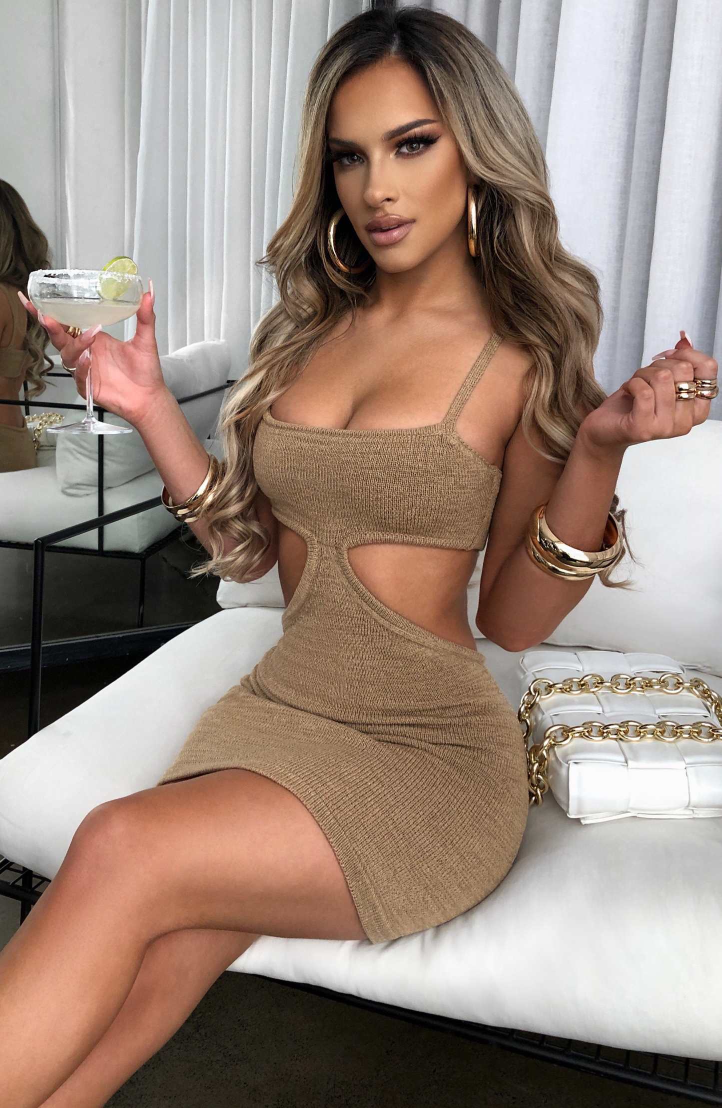 Luisa Mini Dress - Beige-My Top Dress.All Rights Reserved