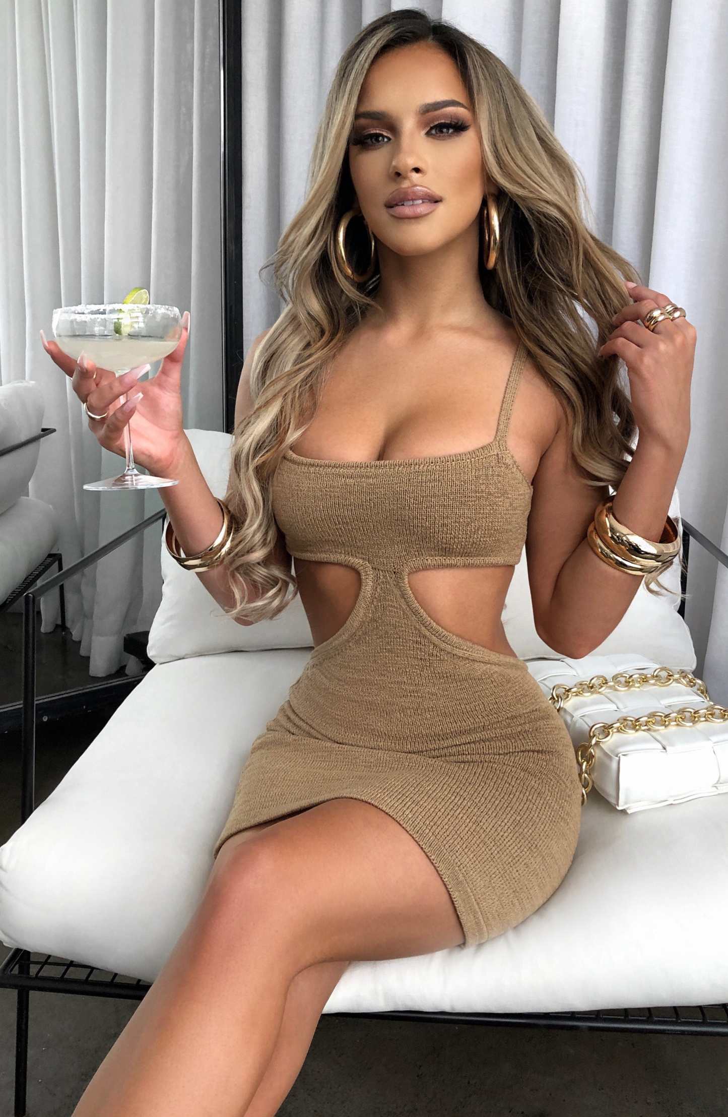 Luisa Mini Dress - Beige-My Top Dress.All Rights Reserved