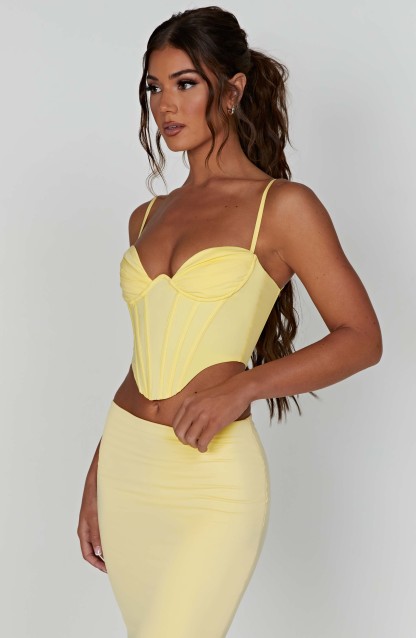 Maddie Corset - Lemon-My Top Dress.All Rights Reserved