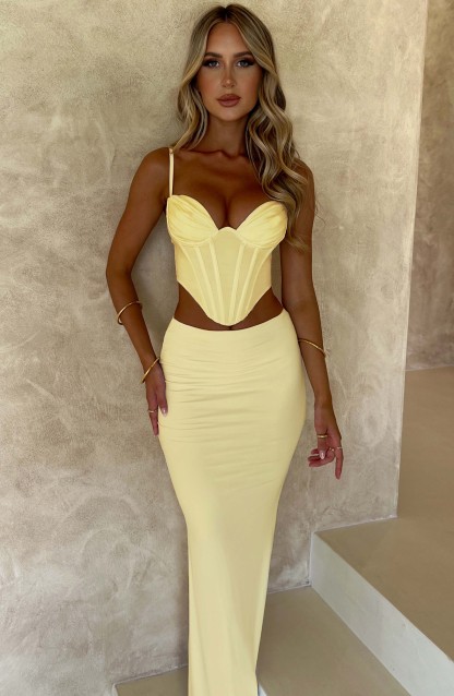 Astrid Maxi Skirt - Lemon-My Top Dress.All Rights Reserved