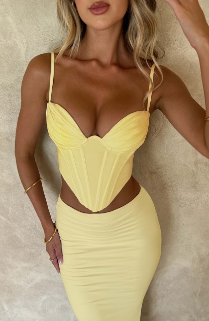 Maddie Corset - Lemon-My Top Dress.All Rights Reserved