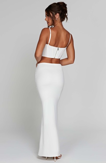 Astrid Maxi Skirt - White-My Top Dress.All Rights Reserved
