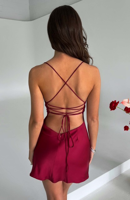 Mae Mini Dress - Wine-My Top Dress.All Rights Reserved