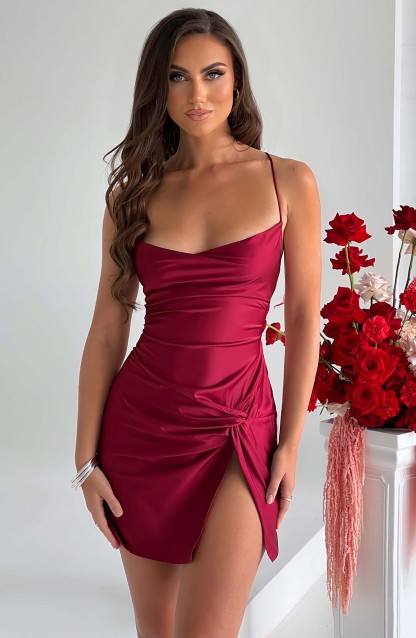 Mae Mini Dress - Wine-My Top Dress.All Rights Reserved