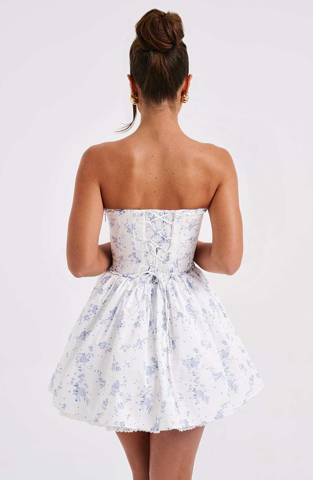 Maeve Mini Dress - Blue Ditsy Print-My Top Dress.All Rights Reserved