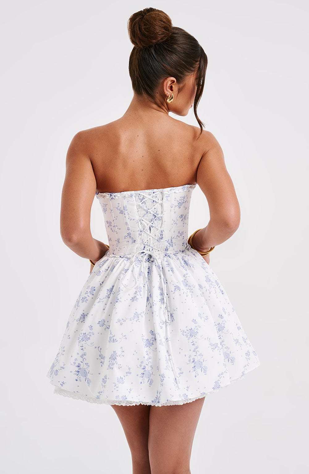 Maeve Mini Dress - Blue Ditsy Print-My Top Dress.All Rights Reserved