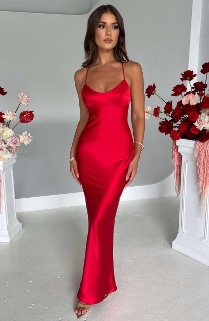 Malika Maxi Dress - Red-My Top Dress.All Rights Reserved