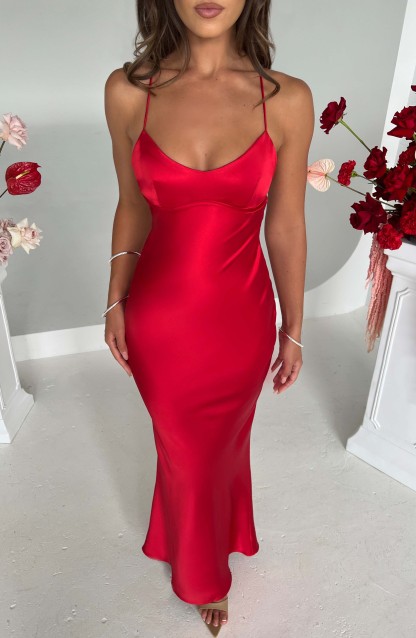 Malika Maxi Dress - Red-My Top Dress.All Rights Reserved