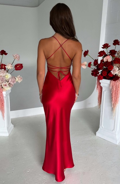 Malika Maxi Dress - Red-My Top Dress.All Rights Reserved