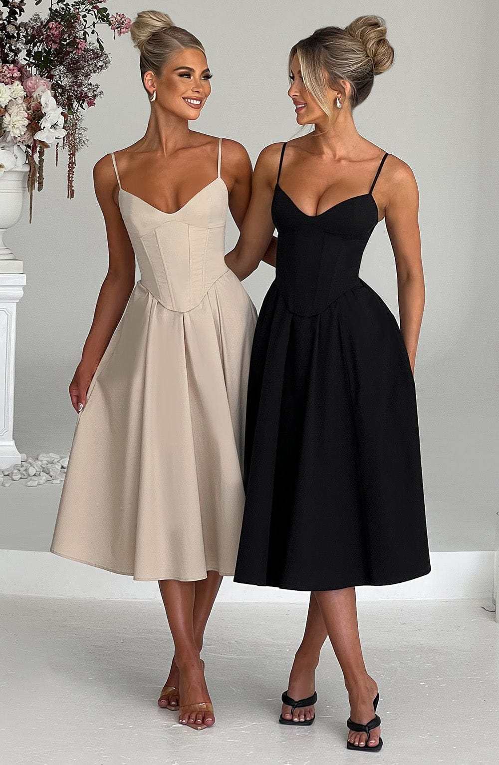Mariella Midi Dress - Beige-My Top Dress.All Rights Reserved