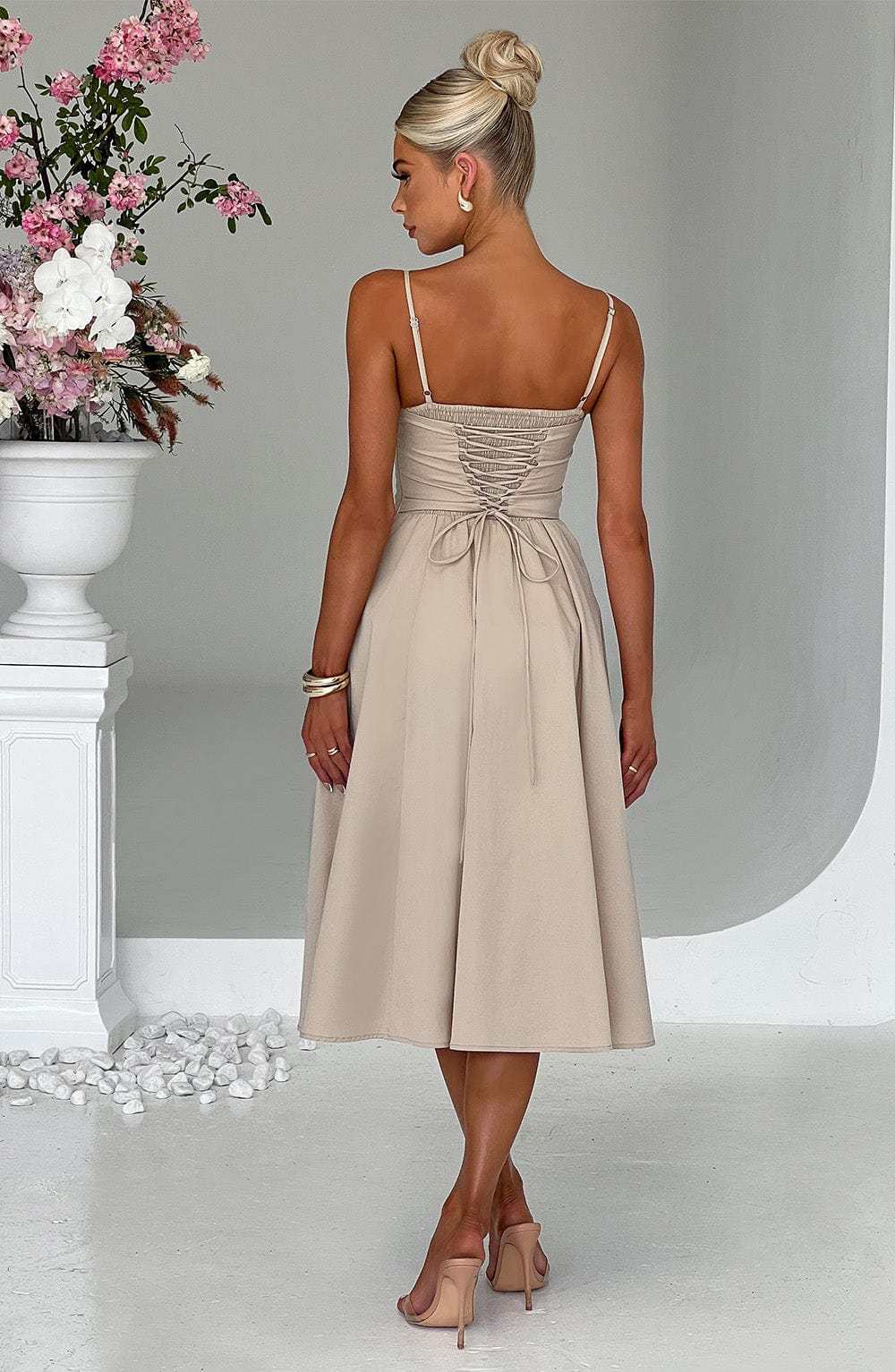 Mariella Midi Dress - Beige-My Top Dress.All Rights Reserved