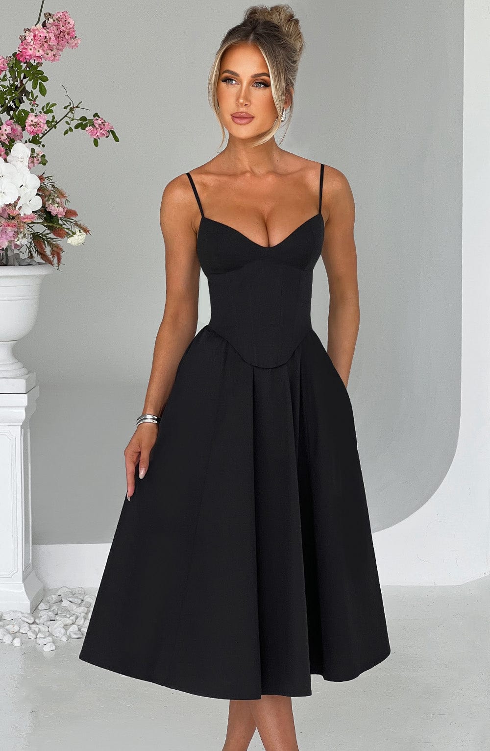 Mariella Midi Dress - Black-My Top Dress.All Rights Reserved