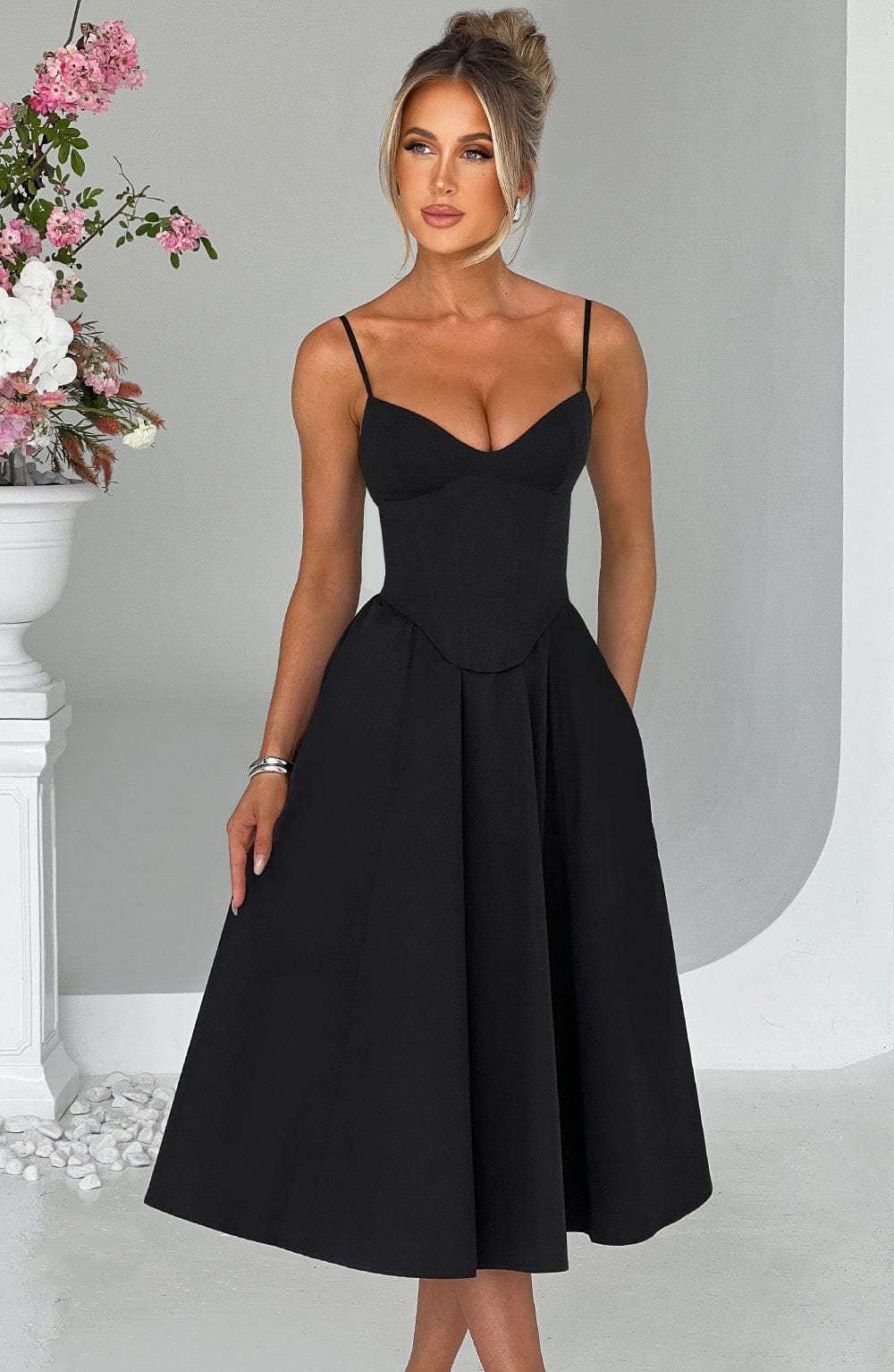 Mariella Midi Dress - Black-My Top Dress.All Rights Reserved