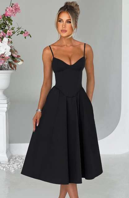 Mariella Midi Dress - Black-My Top Dress.All Rights Reserved