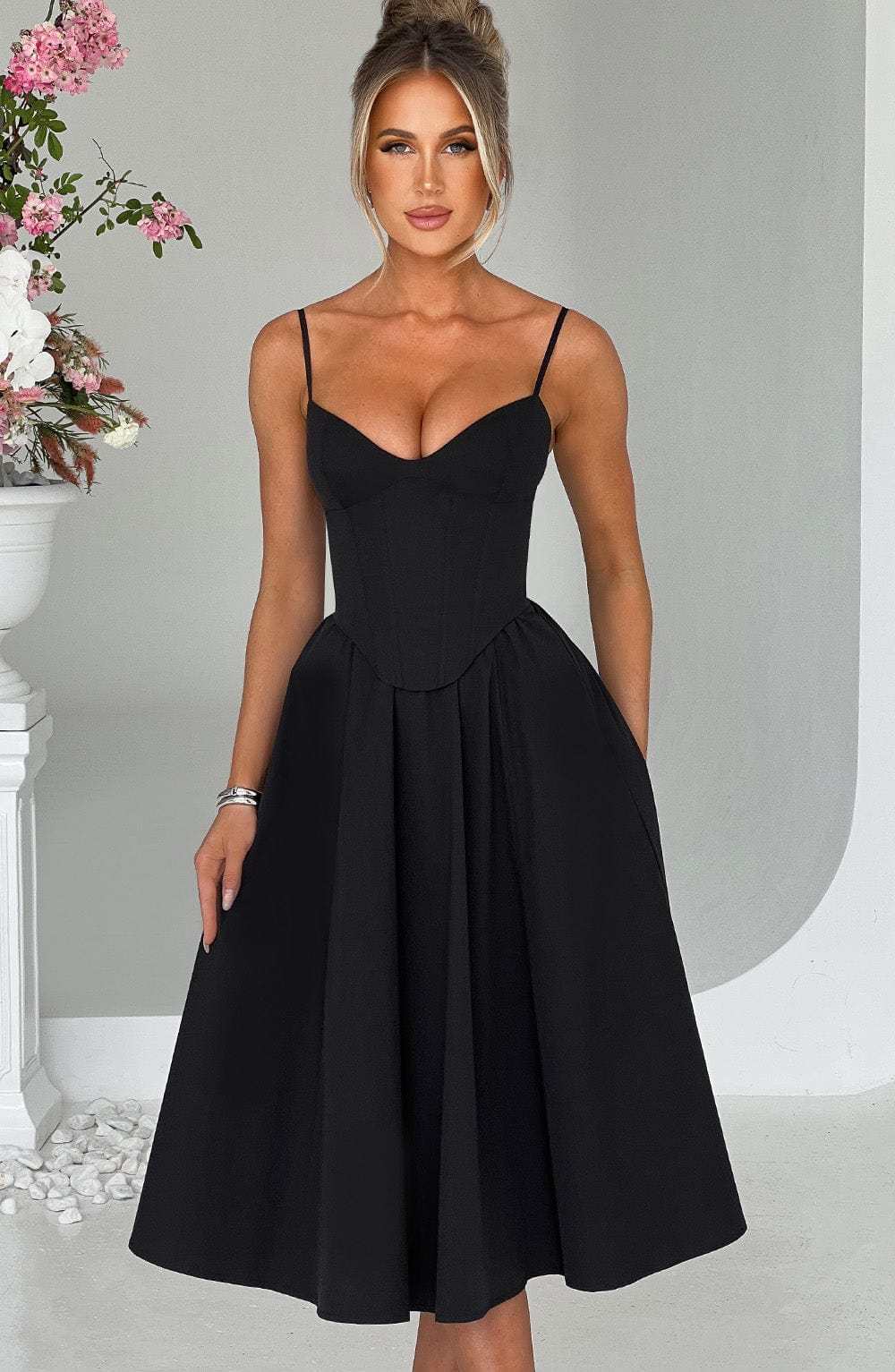 Mariella Midi Dress - Black-My Top Dress.All Rights Reserved