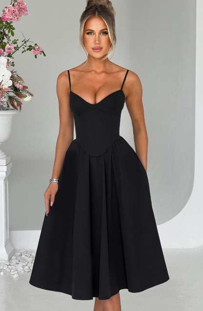 Mariella Midi Dress - Black-My Top Dress.All Rights Reserved