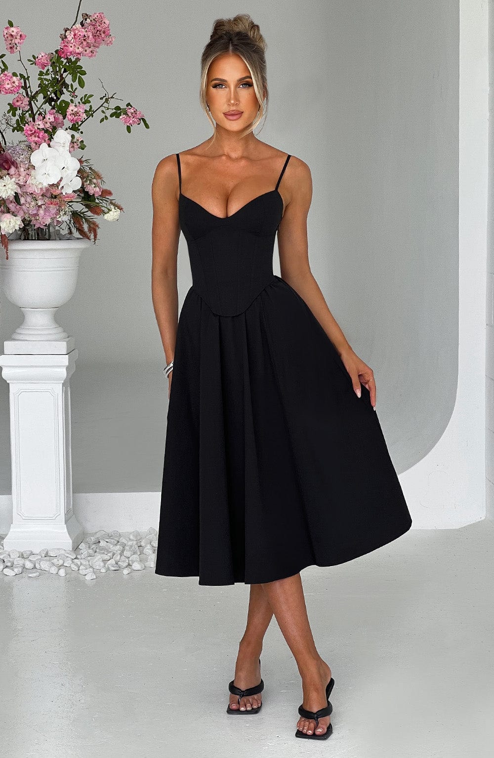 Mariella Midi Dress - Black-My Top Dress.All Rights Reserved